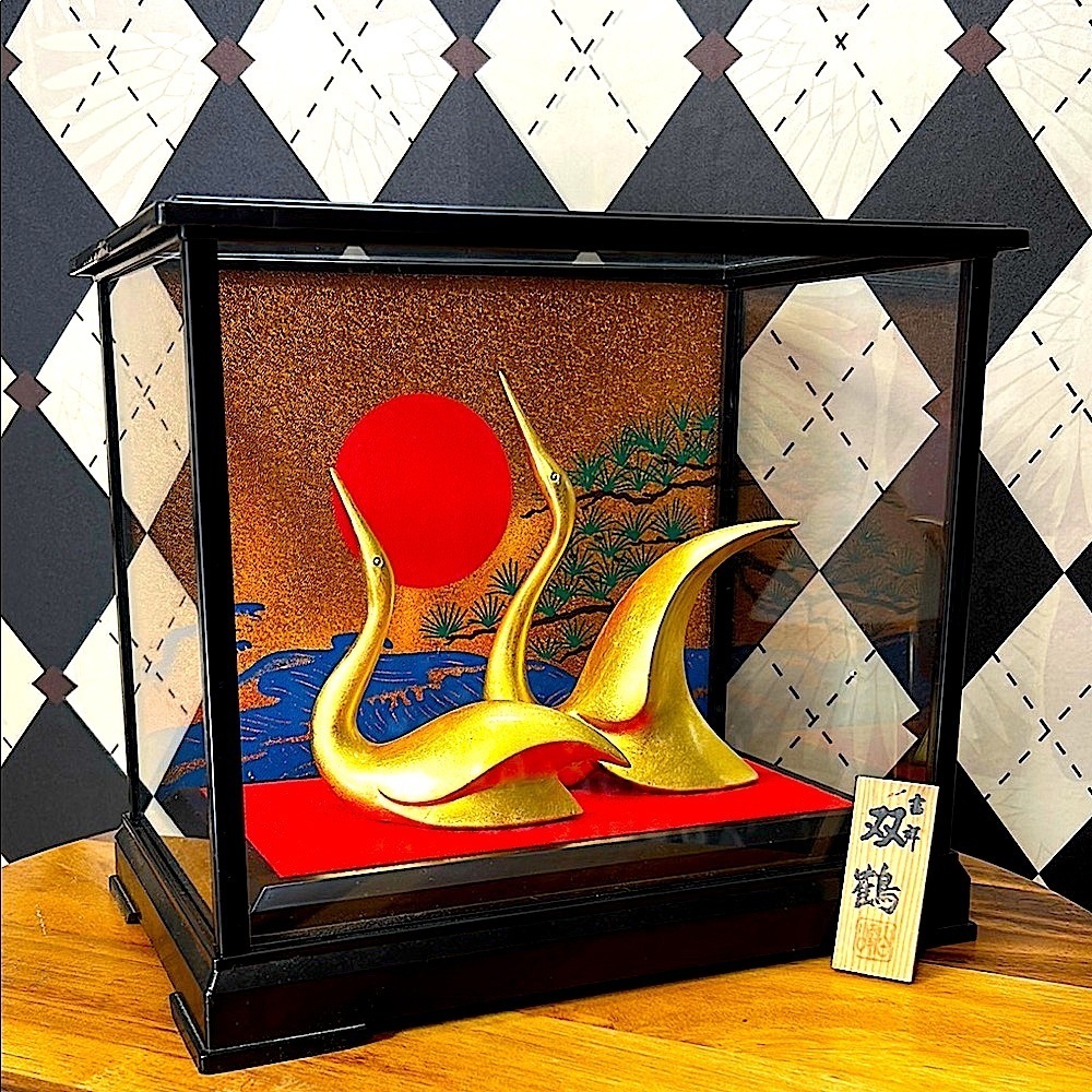 Elegant Japanese Golden Crane Display| Luxurious Collector’s Art|‎ Kanazawa Leaf